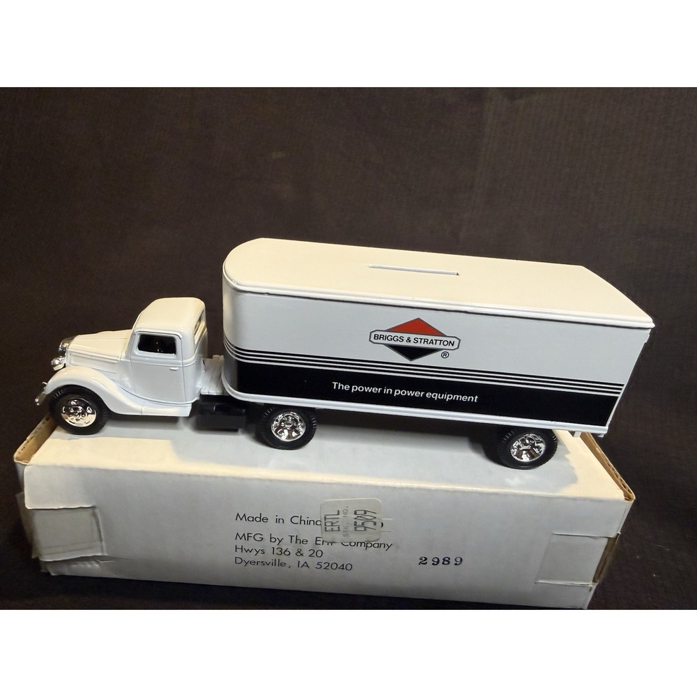 RARE Ertl 1937 Ford Semi Truck Diecast Bank•Briggs & Stratton 1:43 Scale NIB